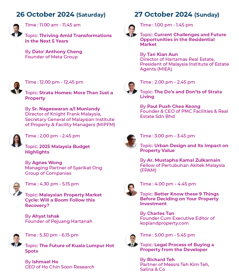 Oct 2024 -Speakers